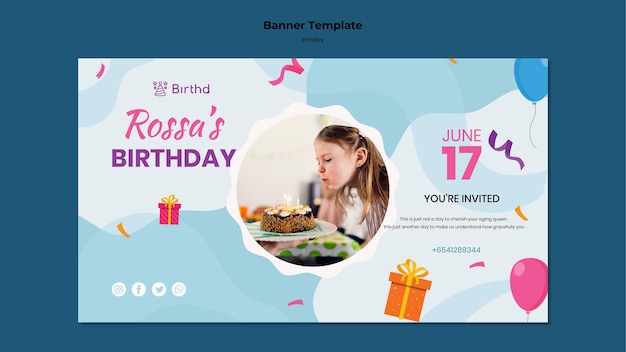 birthday party banner template