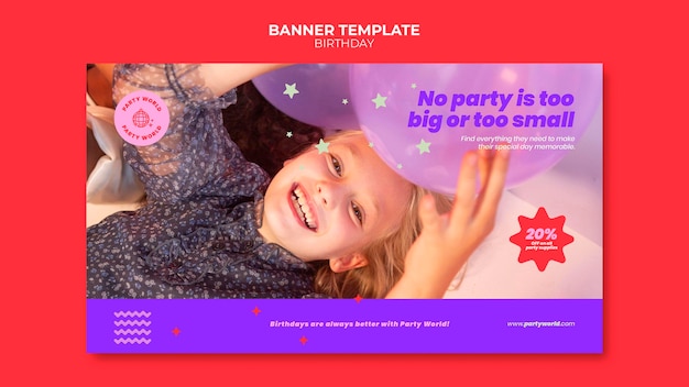 Birthday party banner template