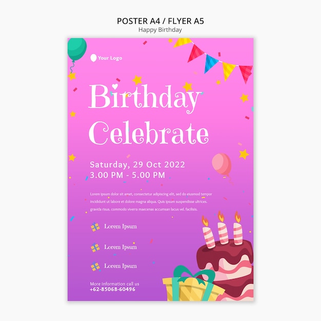 Birthday party celebration poster template