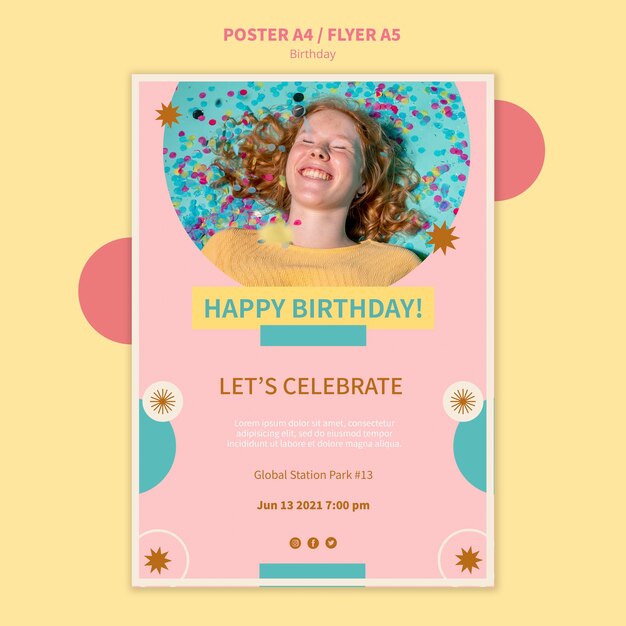 Birthday party poster template