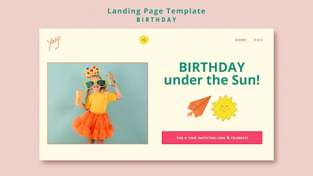 Birthday party web template