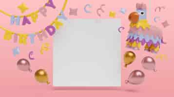 Free PSD birthday sales blank banner background