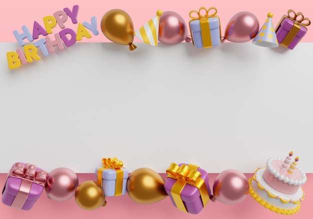 Birthday sales blank banner background