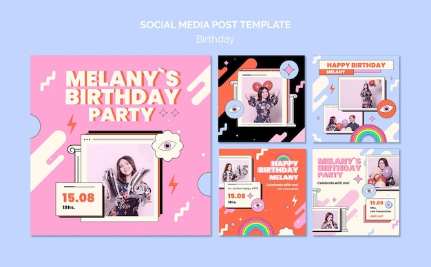 Birthday social media posts