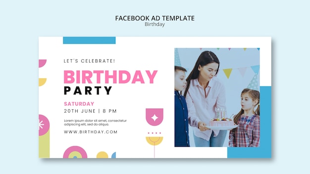 Free PSD birthday template design