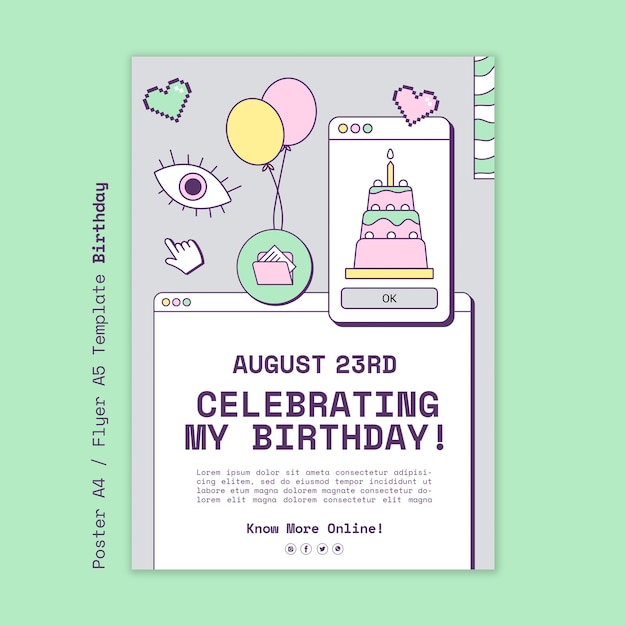 Free PSD birthday template design