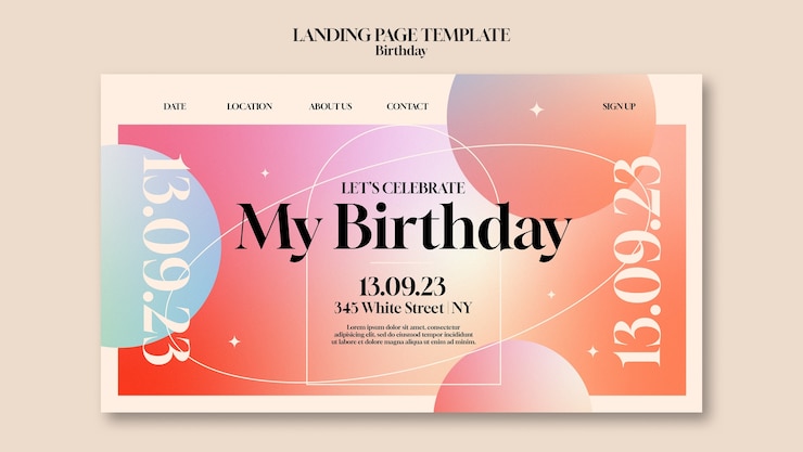 무료 PSD 생일 템플릿 디자인