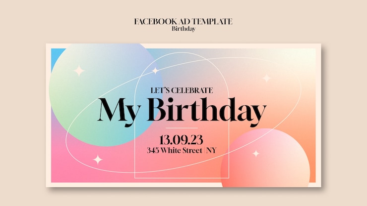 無料PSD 誕生日テンプレート デザイン