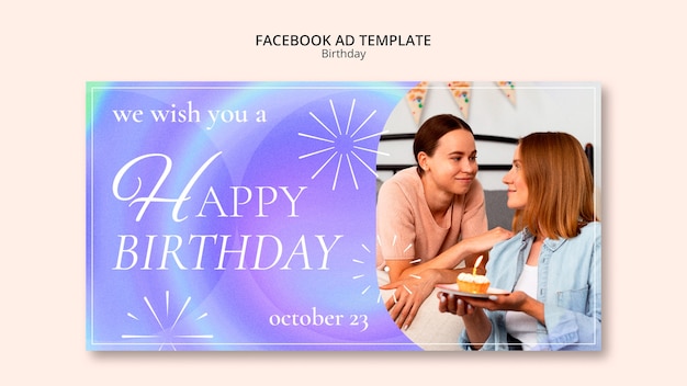 Free PSD birthday template design