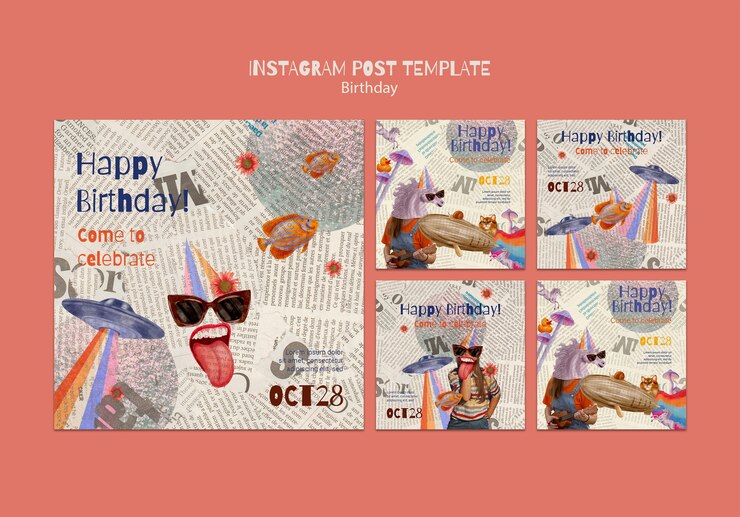 Free PSD birthday template design