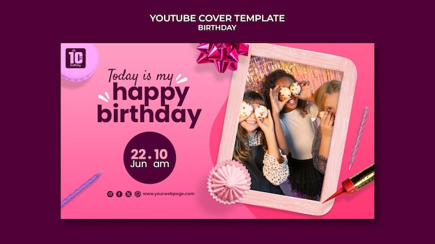 Free PSD birthday template design