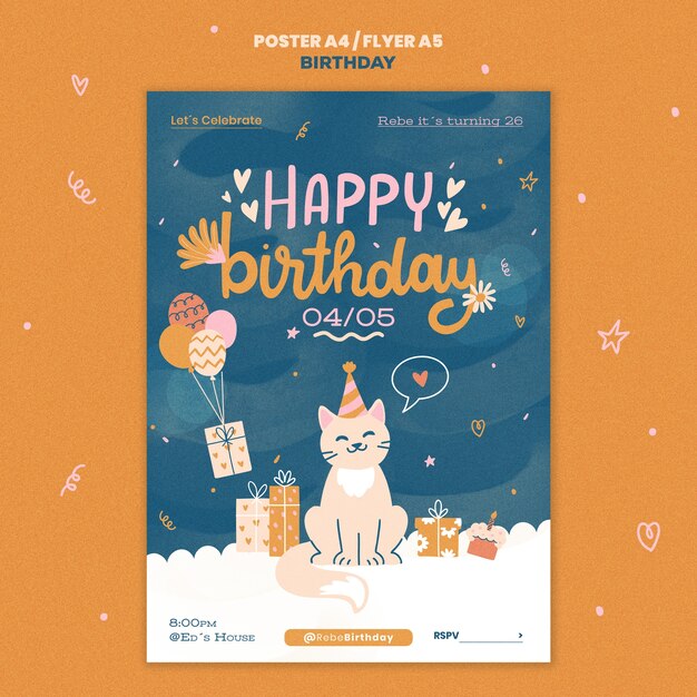 誕生日テンプレートのデザイン