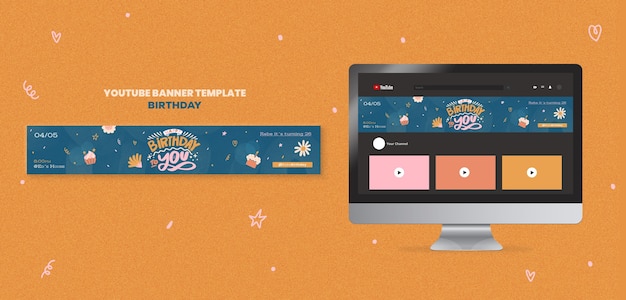 Free PSD birthday template design