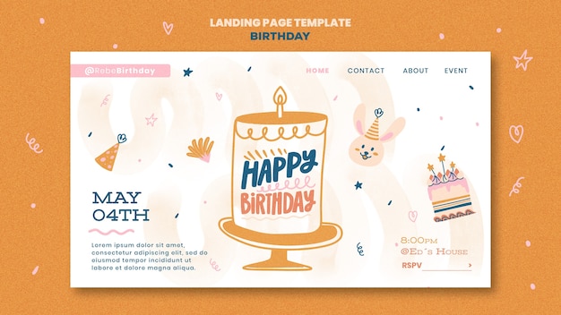 Free PSD birthday template design