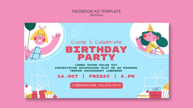 Free PSD birthday template design