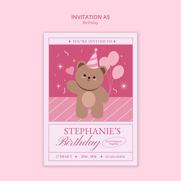 Free PSD birthday template design