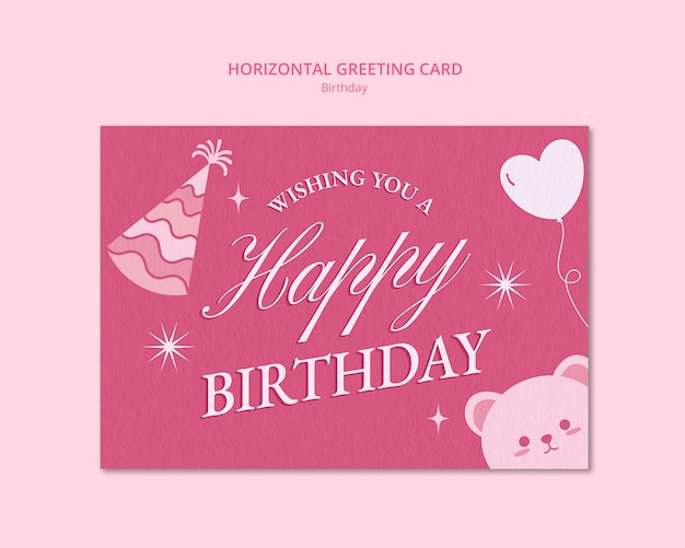 Free PSD birthday template design