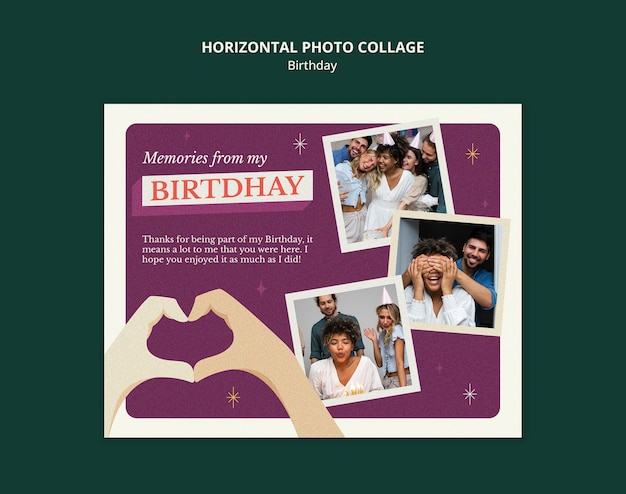 Free PSD birthday template design