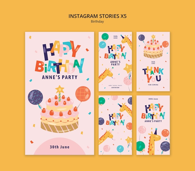 Free PSD birthday template design