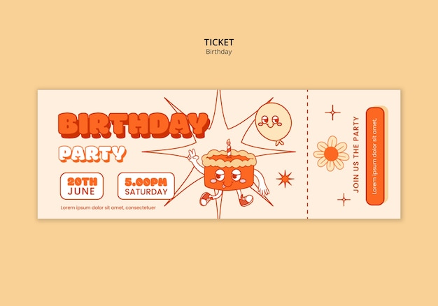 Free PSD birthday template design