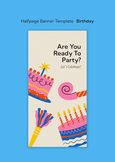 Free PSD birthday  template design