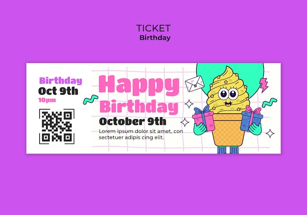 Free PSD birthday template design