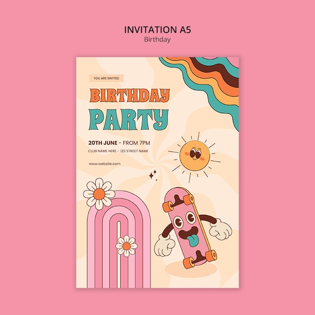 Free PSD birthday template design