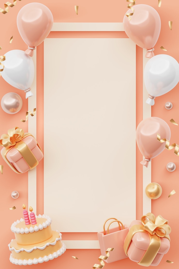 Free PSD birthday vertical blank banner