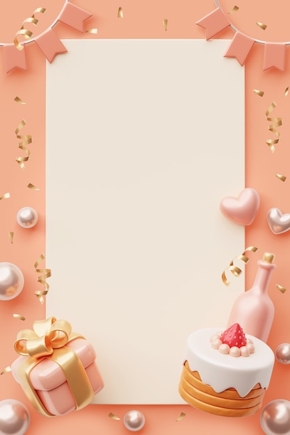 Birthday vertical blank banner