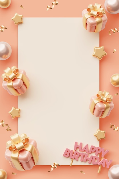 Birthday vertical blank banner