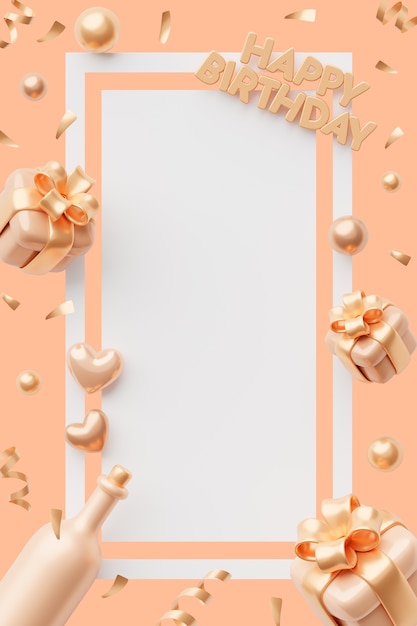 Free PSD birthday vertical blank banner