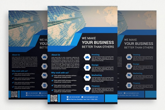 Free PSD black business brochure