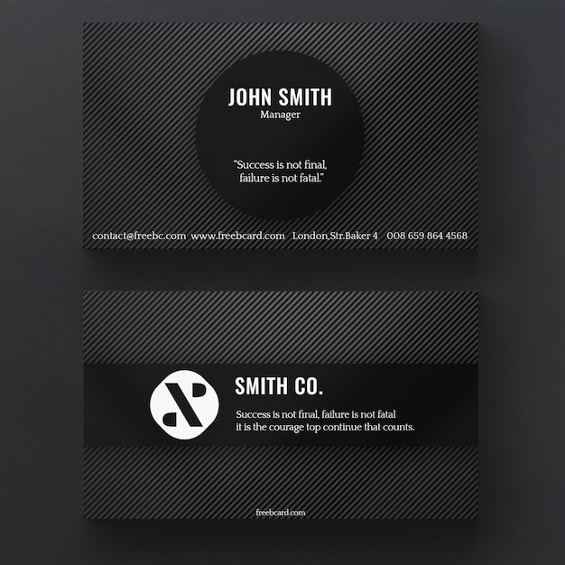 Free PSD black corporate business card