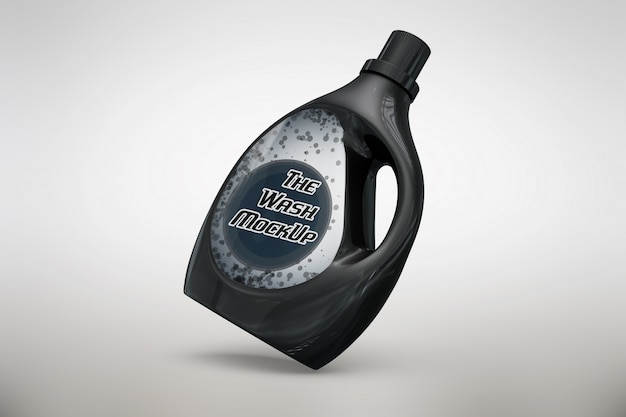 Black detergent packaging mock up – Free PSD download