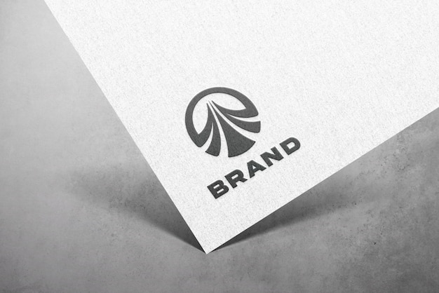 Black embossed logo mockup