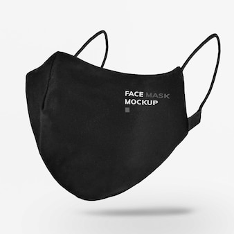 Black face mask mockup design