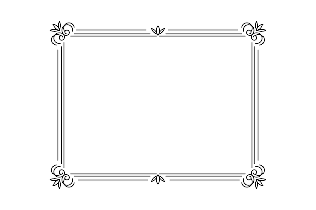 Бесплатный PSD black frame line art design