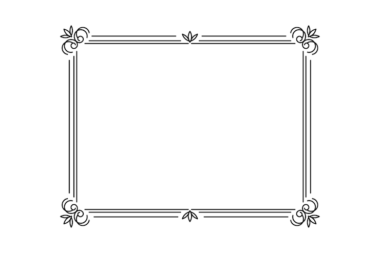 Free PSD black frame line art design