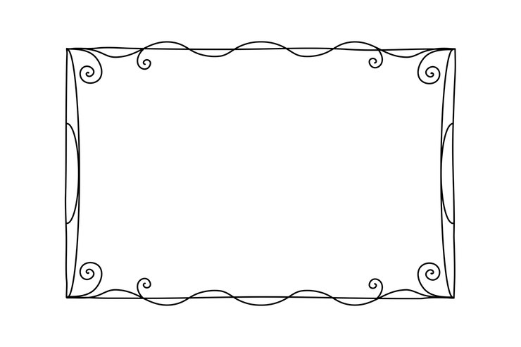 Free PSD black frame line art design