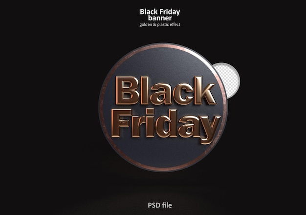 無料PSD ブラックフライデー3dバナー