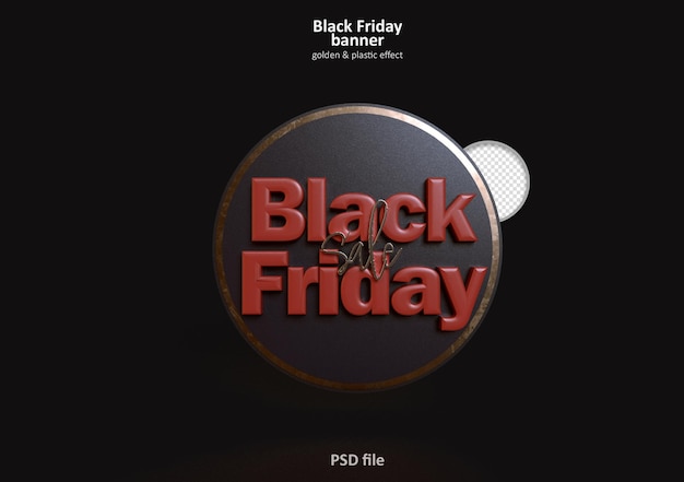 無料PSD ブラックフライデー3dバナー