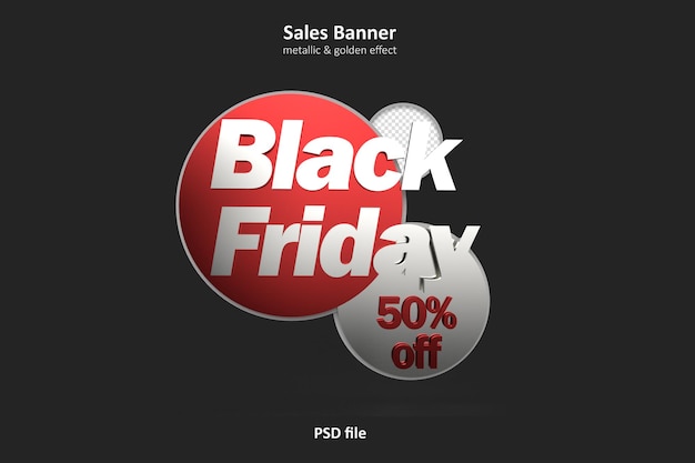 PSD gratuito banner 3d del black friday