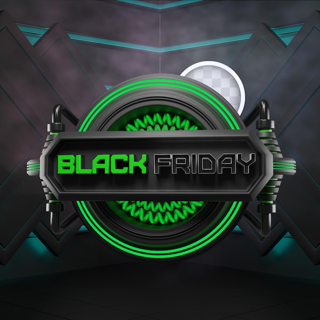 Free PSD black friday 3d illustration banner