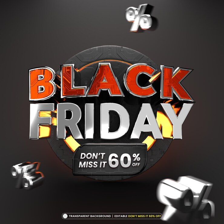 मुफ़्त PSD black friday 3d text effect post design template