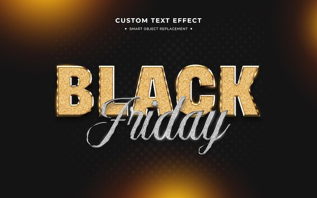 Free PSD black friday 3d text style effect