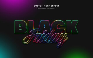 Free PSD black friday 3d text style effect