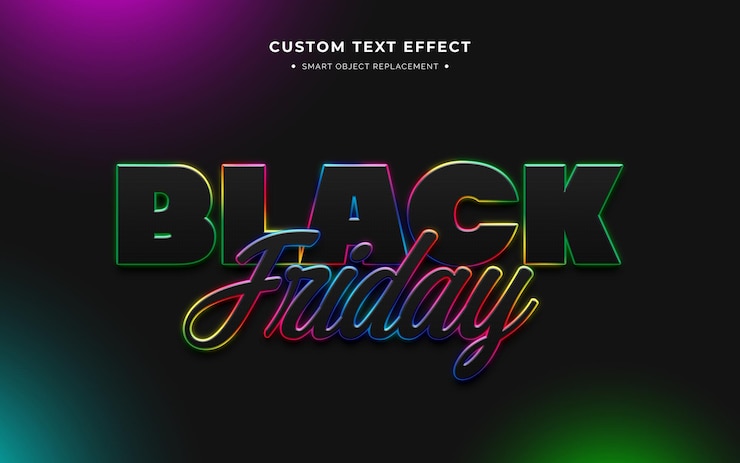 Free PSD black friday 3d text style effect