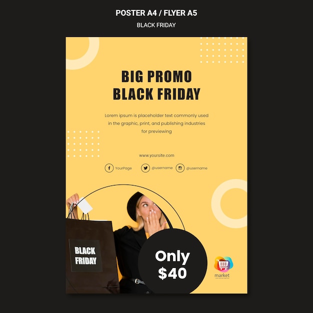 Black Friday Ad Template Poster – Free PSD Download