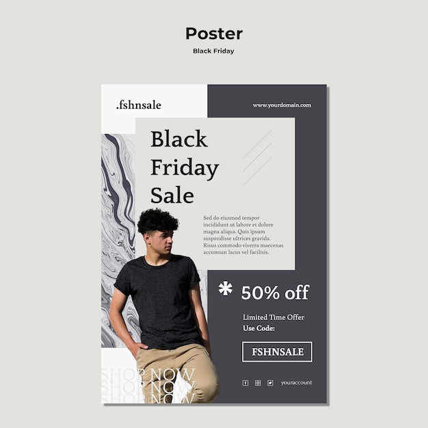 Free PSD black friday ad template poster