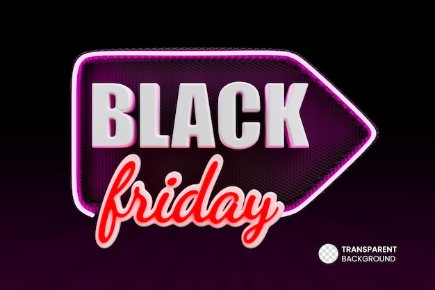 Black friday arrow tag icon isolated 3d render illustration